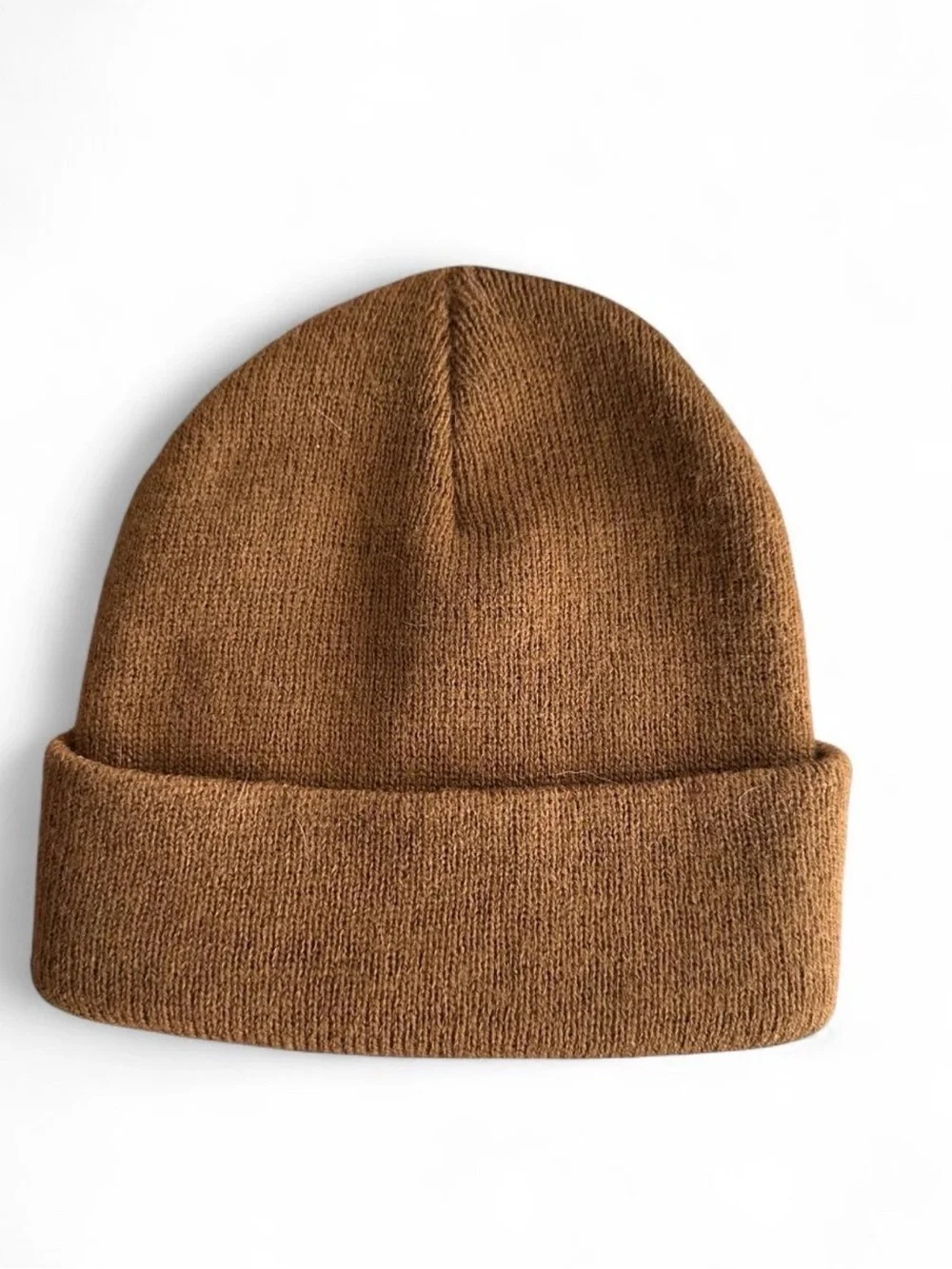 Carhartt Brown Cuffed Knit Beanie with Logo Patch